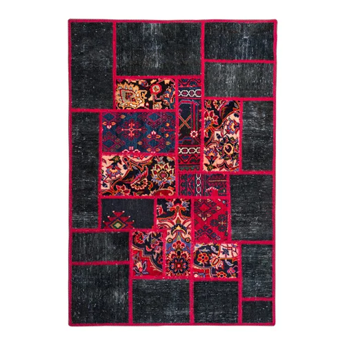 فرش دستبافت مدرن دلنشان، پچورک(چهل تکه)، ابعاد: 104×153