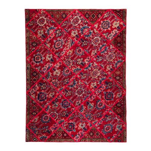 فرش دستبافت مدرن دلنشان، پچورک (چهل تکه)، سری ژرفا، ابعاد:147×196
