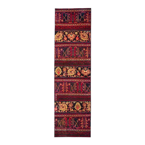 فرش دستبافت مدرن دلنشان، پچورک(چهل تکه)، ابعاد: 70×255